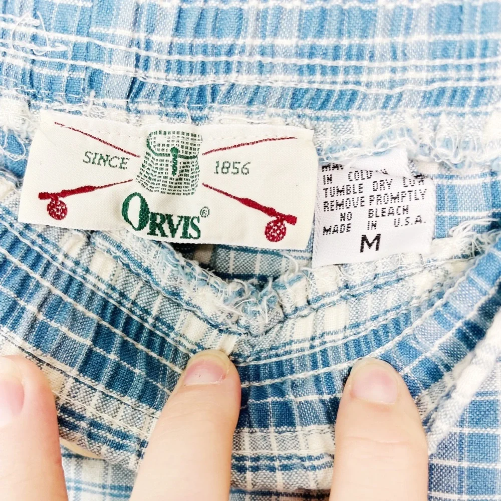 SOLD vintage gingham milk maid midi skirt sky blue size m - Picture 3 of 4